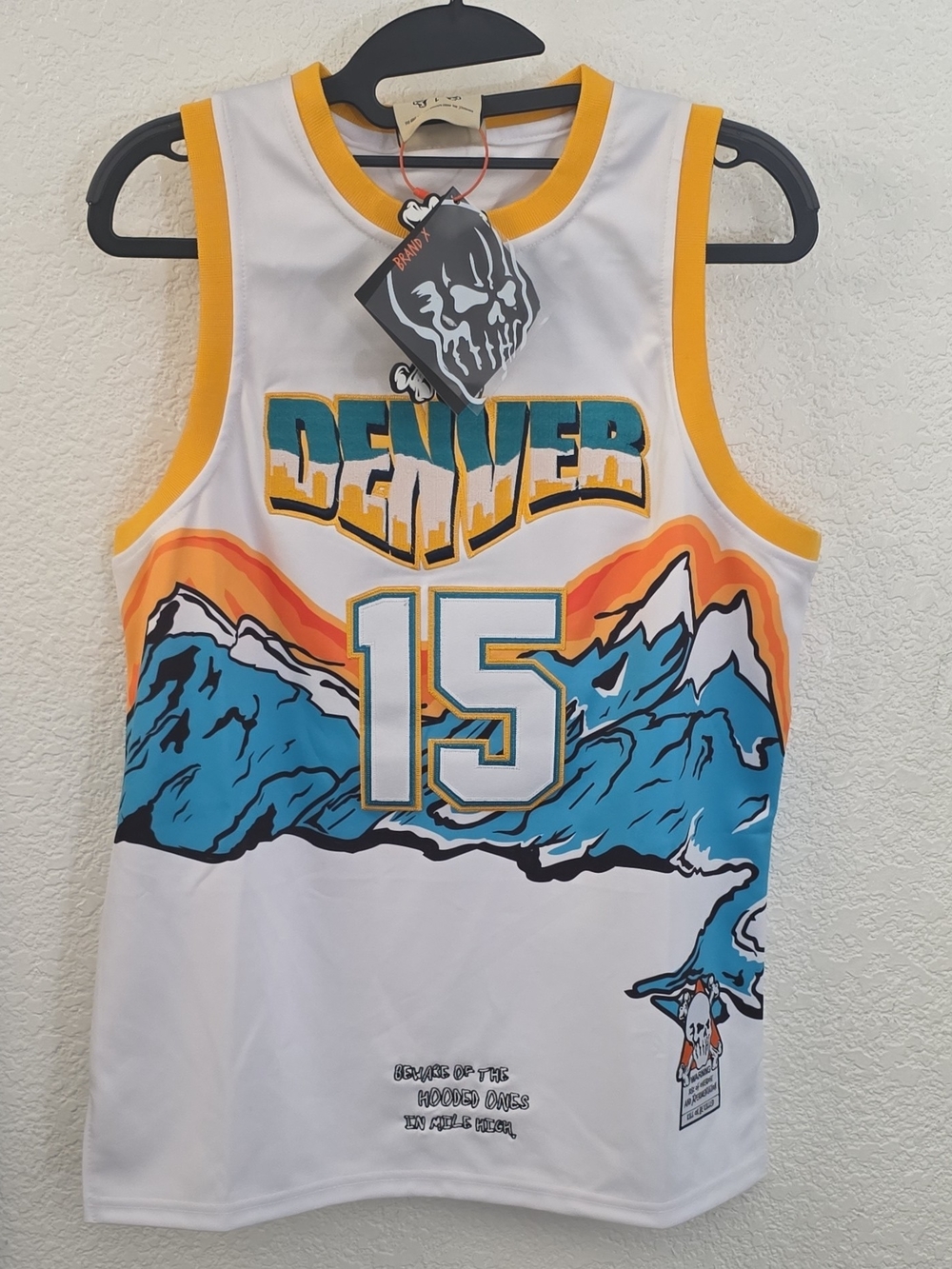 Denver Kids' Jersey Tank Top - White/Yellow with Mountain Graphic